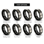 font options for inside engraving on black & silver ukulele rings