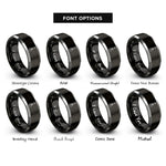 font options for inside engraving on black & silver ukulele rings