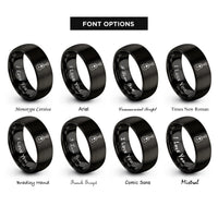 font options for inside engraving on black ukulele rings