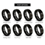 font options for inside engraving on black ukulele rings