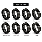 font options for inside engraving on black ukulele rings