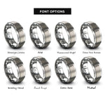 font options for inside engraving on gray ukulele rings
