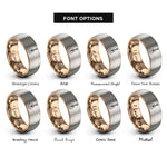 font options for inside engraving on rose gold & gray ukulele rings