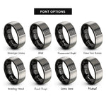 font options for inside engraving on black & silver ulam prime spiral rings