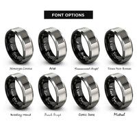 font options for inside engraving on black & grey ulam prime spiral rings