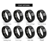 font options for inside engraving on black ulam prime spiral rings