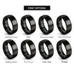 font options for inside engraving on black ulam prime spiral rings