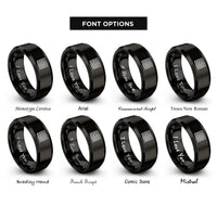 font options for inside engraving on black ulam prime spiral rings