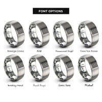 font options for inside engraving on gray ulam prime spiral rings