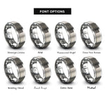 font options for inside engraving on grey ulam prime spiral rings