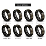 font options for inside engraving on gunmetal & black ulam prime spiral rings