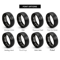 font options for inside engraving on black ulster shield rings