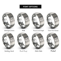 font options for inside engraving on grey ulster shield rings