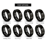font options for inside engraving on black ultrasound probe rings