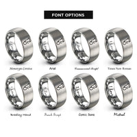font options for inside engraving on gray ultrasound probe rings