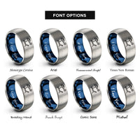 font options for inside engraving on blue & grey umbrella chair rings