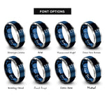 font options for inside engraving on blue & silver umbrella chair rings