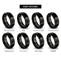 font options for inside engraving on black uncle sam hat rings