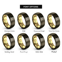 font options for inside engraving on gunmetal & gold uncle sam hat rings