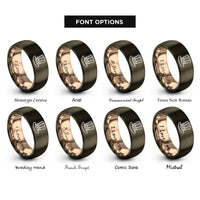 font options for inside engraving on gunmetal & rose gold uncle sam hat rings