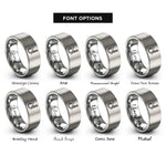 font options for inside engraving on grey uni knot rings