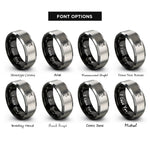 font options for inside engraving on black & gray unicorn rings