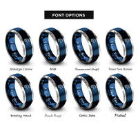 font options for inside engraving on blue & gray unicorn rings