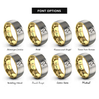 font options for inside engraving on gold & gray unicorn rings
