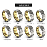 font options for inside engraving on gold & gray unicorn rings