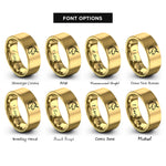 font options for inside engraving on gold unicorn rings