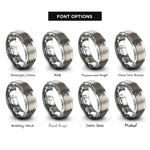 font options for inside engraving on grey unicorn rings