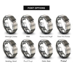 font options for inside engraving on grey unicorn rings