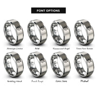 font options for inside engraving on gray unicorn rings