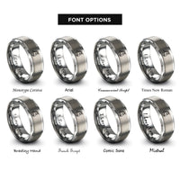 font options for inside engraving on gray unicorn rings