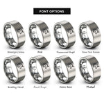 font options for inside engraving on grey unicorn rings