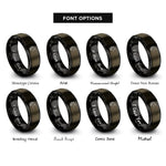 font options for inside engraving on gunmetal & black unicorn rings