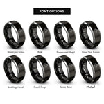 font options for inside engraving on black & grey unicorn rampant rings