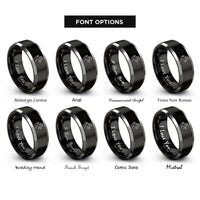 font options for inside engraving on black & grey unicorn rampant rings