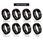 font options for inside engraving on black unicorn rampant rings