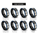 font options for inside engraving on black & blue & silver unicursal hexagram rings