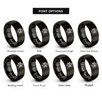 font options for inside engraving on black unicursal hexagram thelema rings