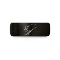 personalized presents for couples – black tungsten fly fisher casting wedding band