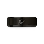 custom rings for him – black tungsten fly fisher casting wedding band