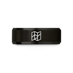 custom wedding bands men – black tungsten folded map wedding band