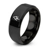 Salt Alchemical – Tungsten Wedding Band, 8 mm, Black Comfort-Fit Unisex