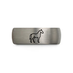 birthday jewelry for her – black & gray tungsten horse wedding band