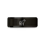 custom rings for couples – black tungsten horse wedding band