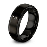 Unique Birthday Gifts for Her – black tungsten lightning bolt ring