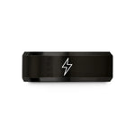 custom jewelry for her – black tungsten lightning bolt wedding band