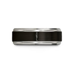 customized presents for girlfriend – black & blue & gray tungsten mountain pose tadasana wedding band